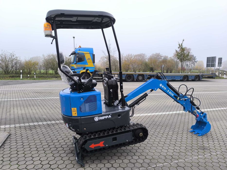 Mini escavadora giratoria R10, joystick lateral, Engate rápido, Braço