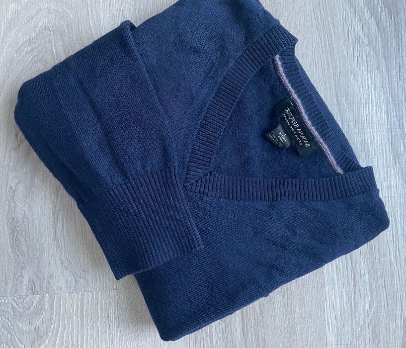 Granatowy sweter damski Banana Republic L – 100% wełna merino