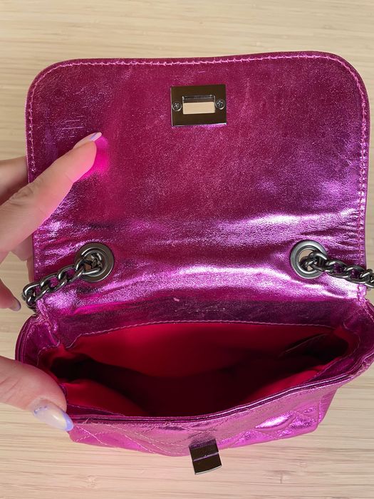 Mala nova rosa cintilante 100% couro Brasil