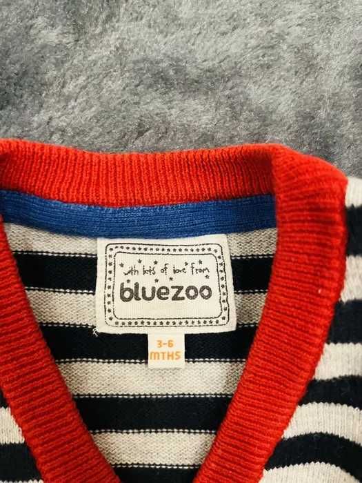 Sweter chłopięcy elegancki paski napy blue zoo 62 68