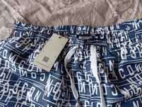 Krótkie spodenki, szorty z siatką ICON Dsquared2 granatowe monogram XL