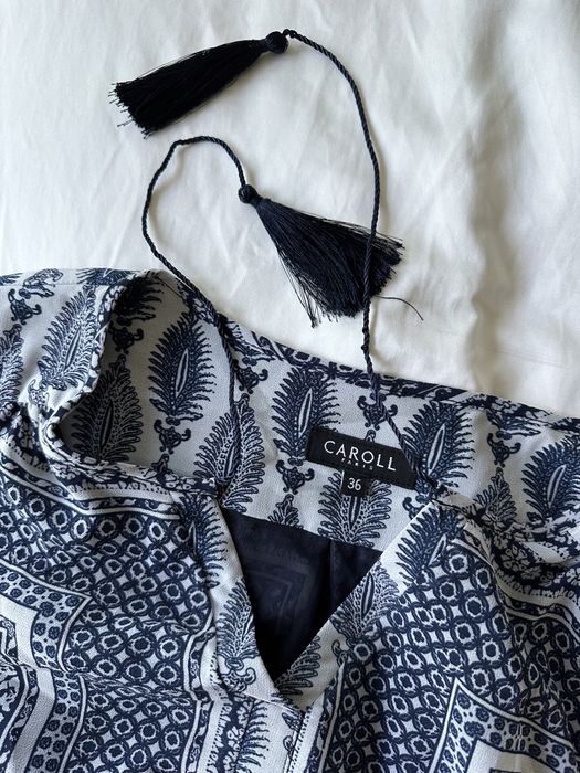 Vestido midi Carol print azul marinho print