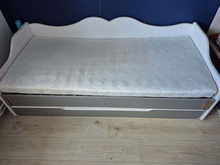 Łóżko podwójne wysuwane 2w1 materac 180x80