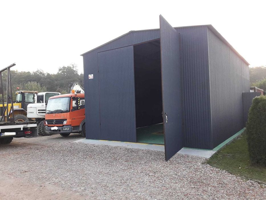 Duży Garaż Blaszany Niskie Ceny|Magazyn|Hala|Wiata GRAFIT  - GRZYWSTAL