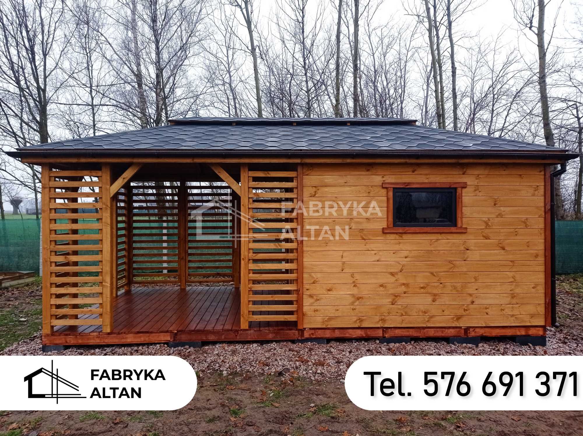 Domek z tarasem, domki, narzędziowy, letniskowy, drewniany, 3x6m