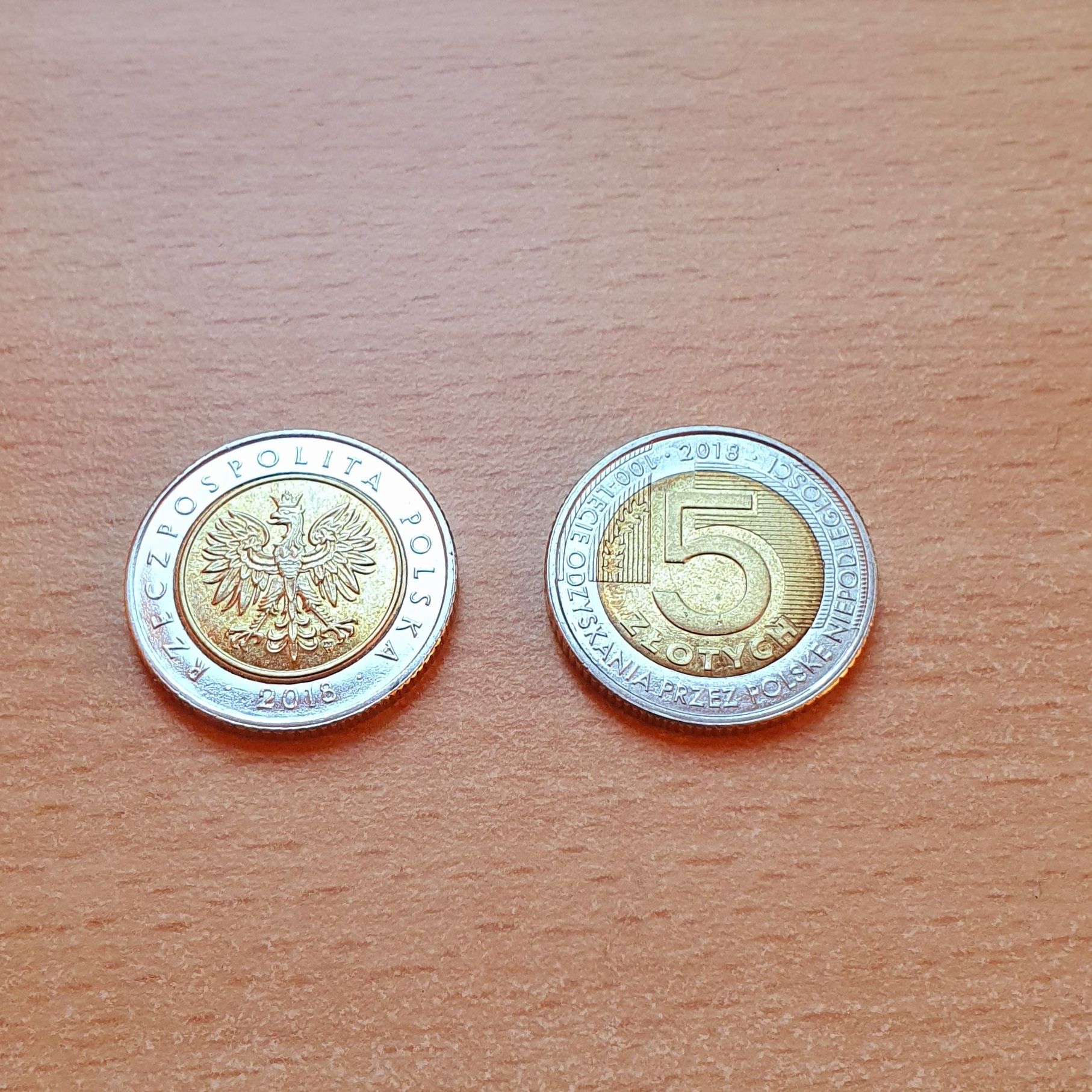 Moneta 5 zł 100 lecie odzyskania przez Polskę niepodległości + gratis