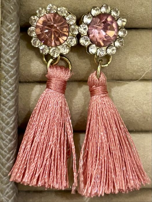 Kolczyki wiszące różowe