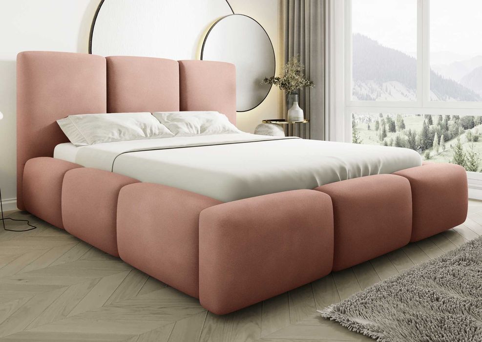 Nowoczesne Łóżko Tapicerowane Bubble Miękkie Zagłowie Producent