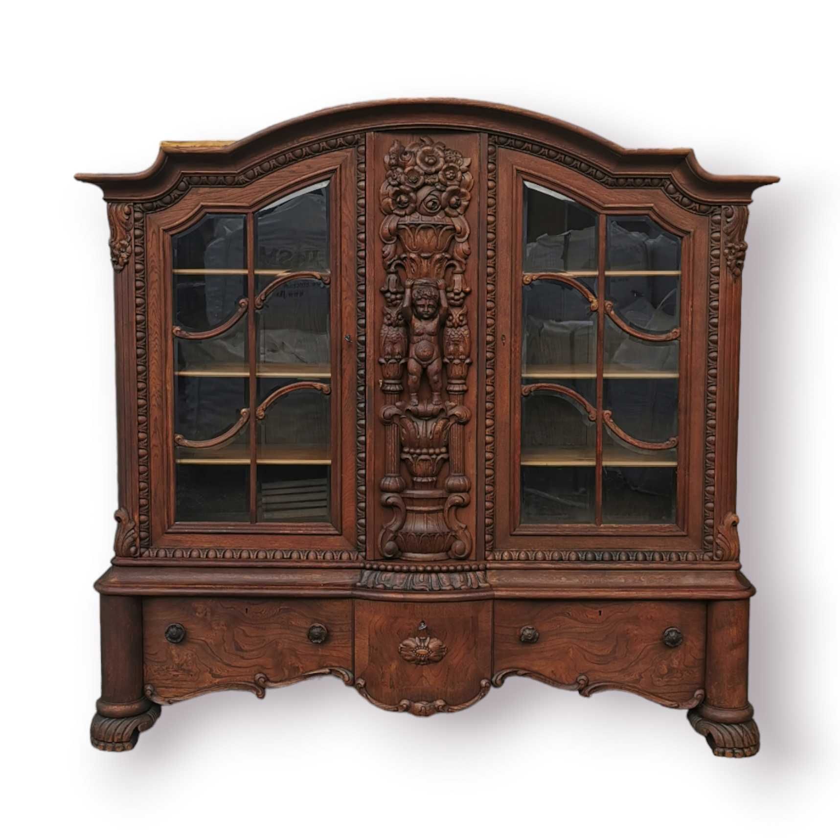 Okazja! Neobarokowa dębowa biblioteka z 1925 roku.