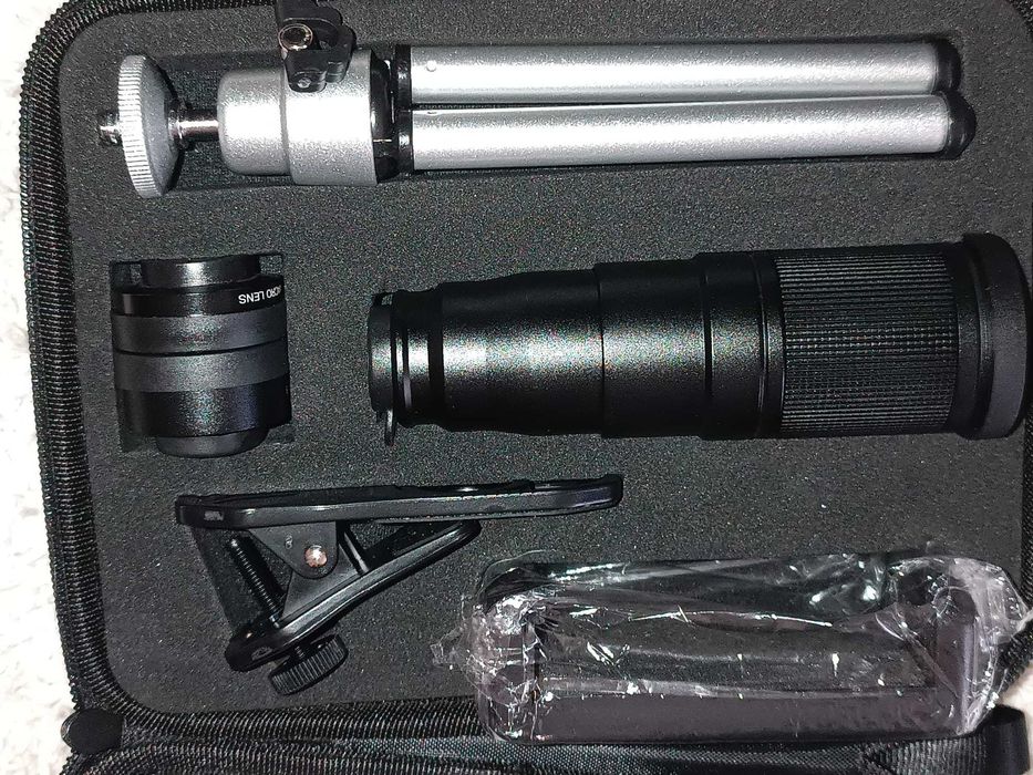 Kit de Lentes e mini tripé para smartphone