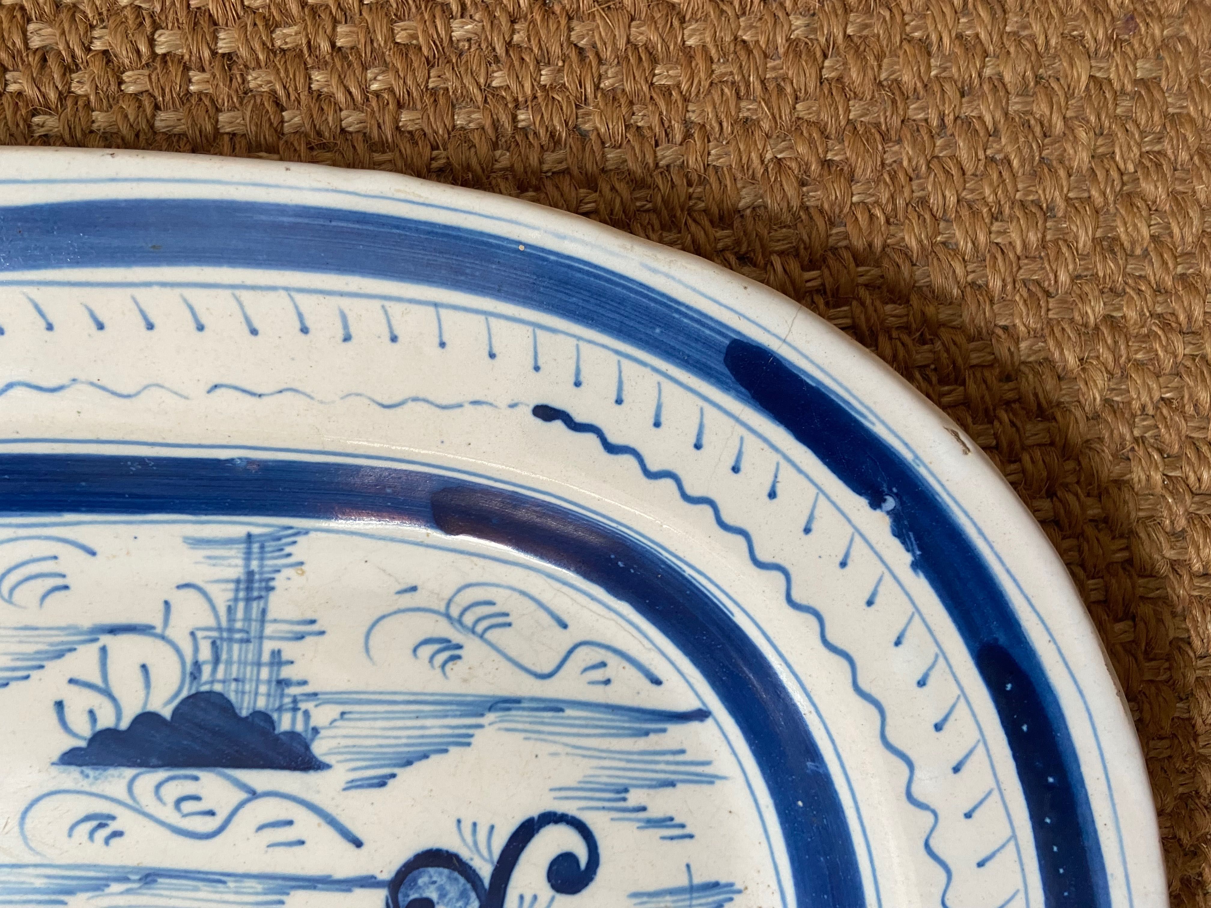 Travessa De Faiança Portuguesa Miragaia Decoração Cantão Tons De Azul