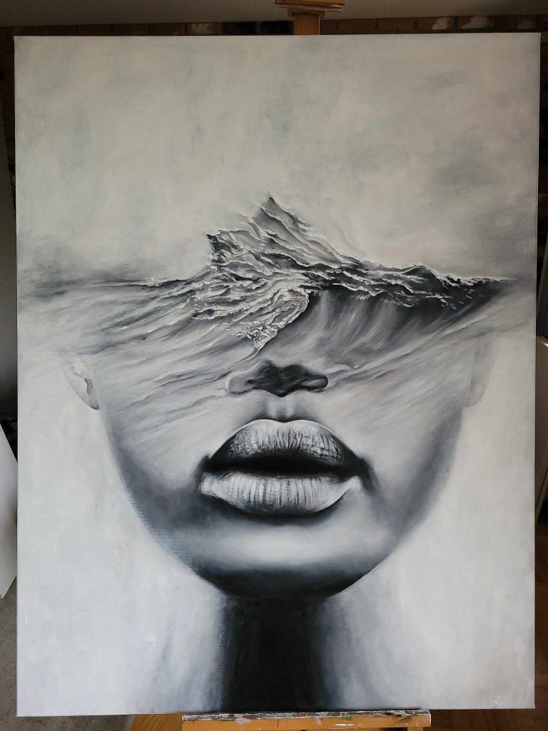 Portret inspirowany twórczością Antonio Mora.