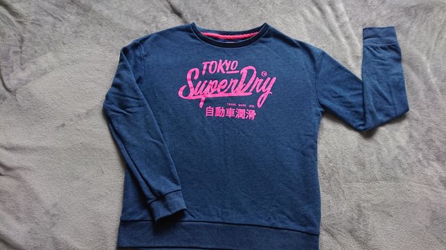 Niebieska, cienka bluza Super dry r. L