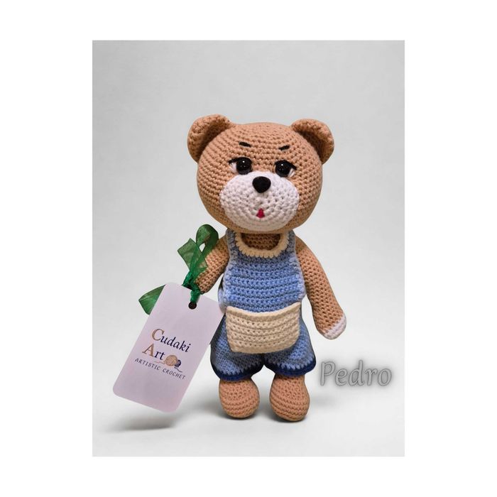 Rękodzieło - Miś - Maskotka szydełkowa - Boże Narodzenie