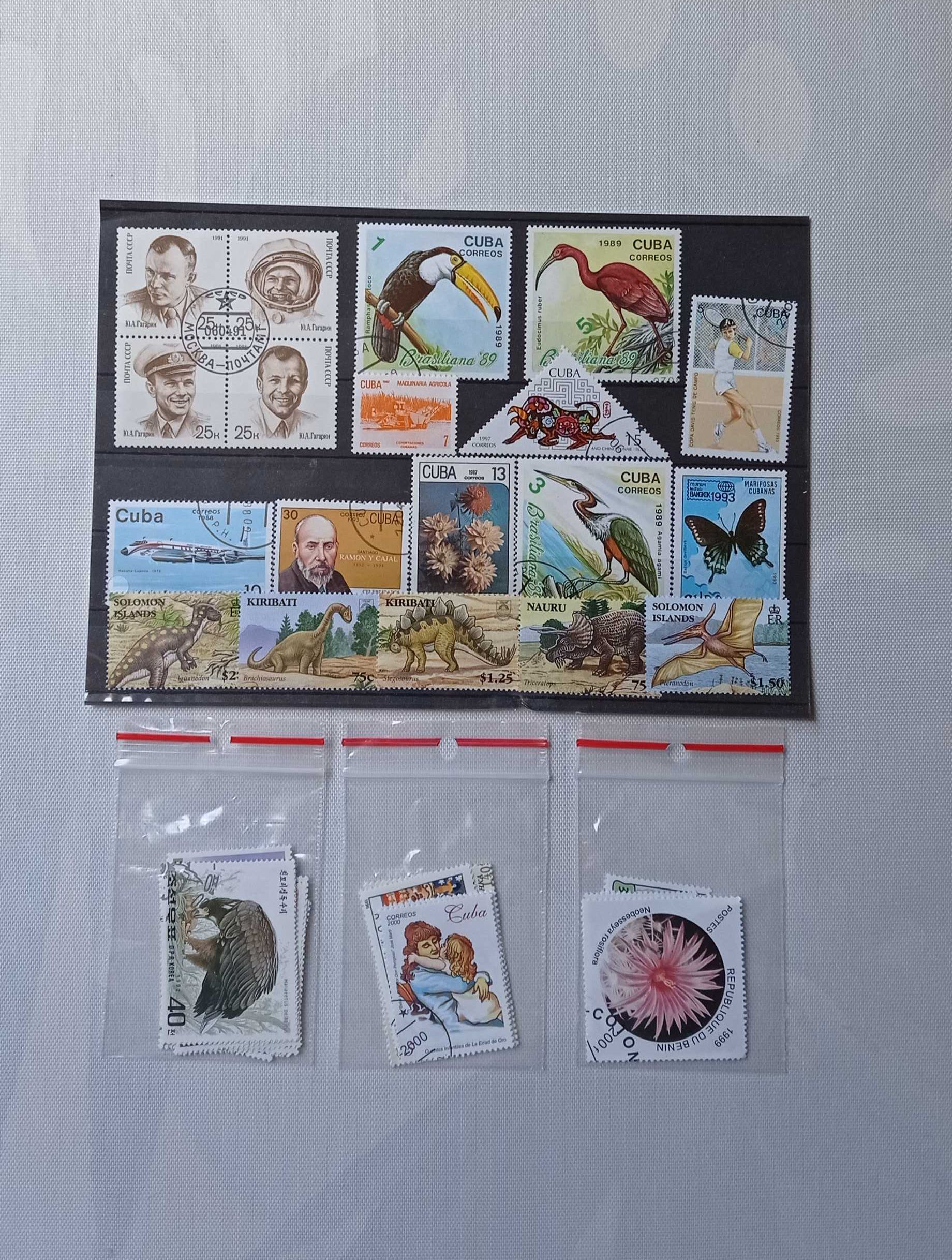 46 sztuk znaczki pocztowe + mini klaser nowe