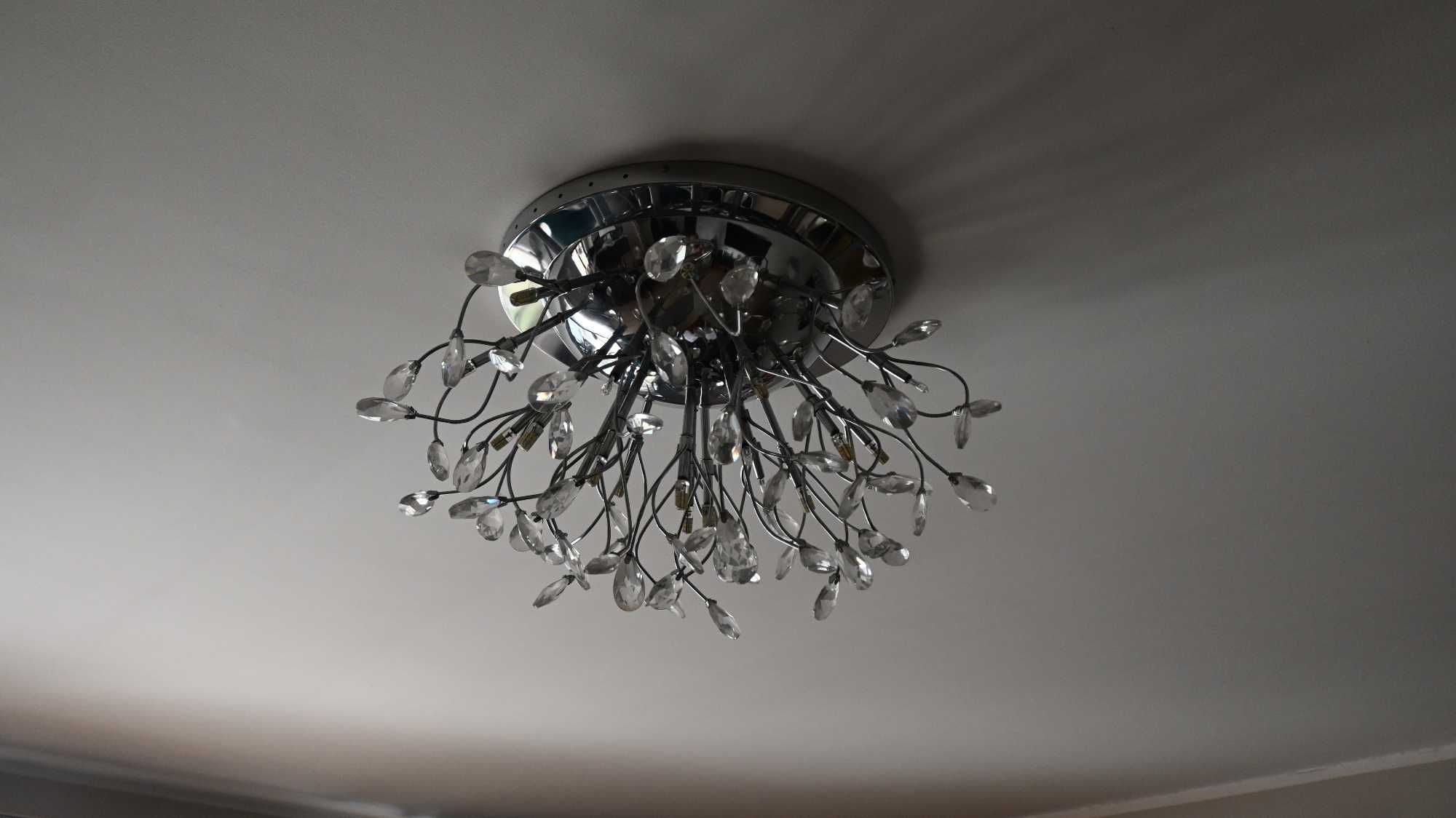 Lampa,  plafon sufitowy z kryształkami 25 zarówek Led