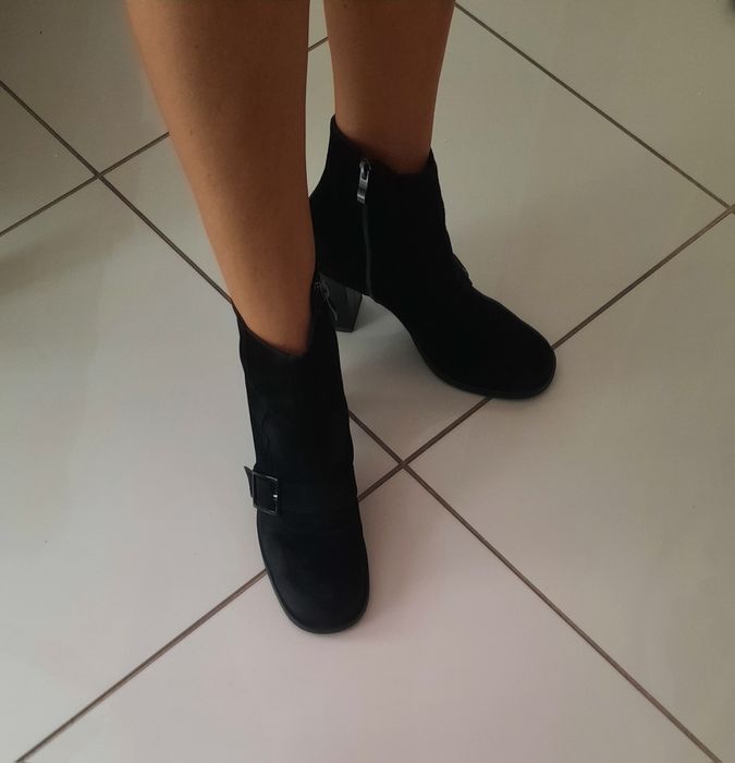 Buty Botki damskie zamszowe QUAZI