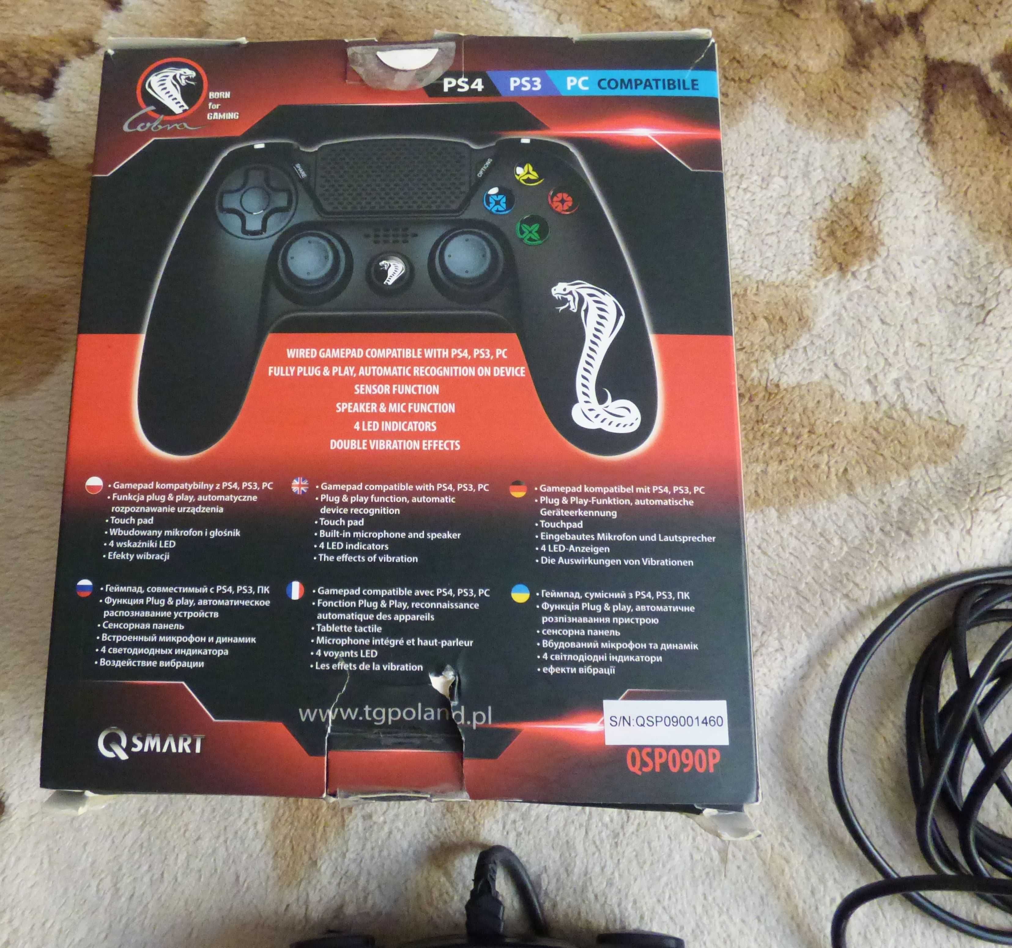 Pad, kontroler PS4, PS3 Cobra QSP090P