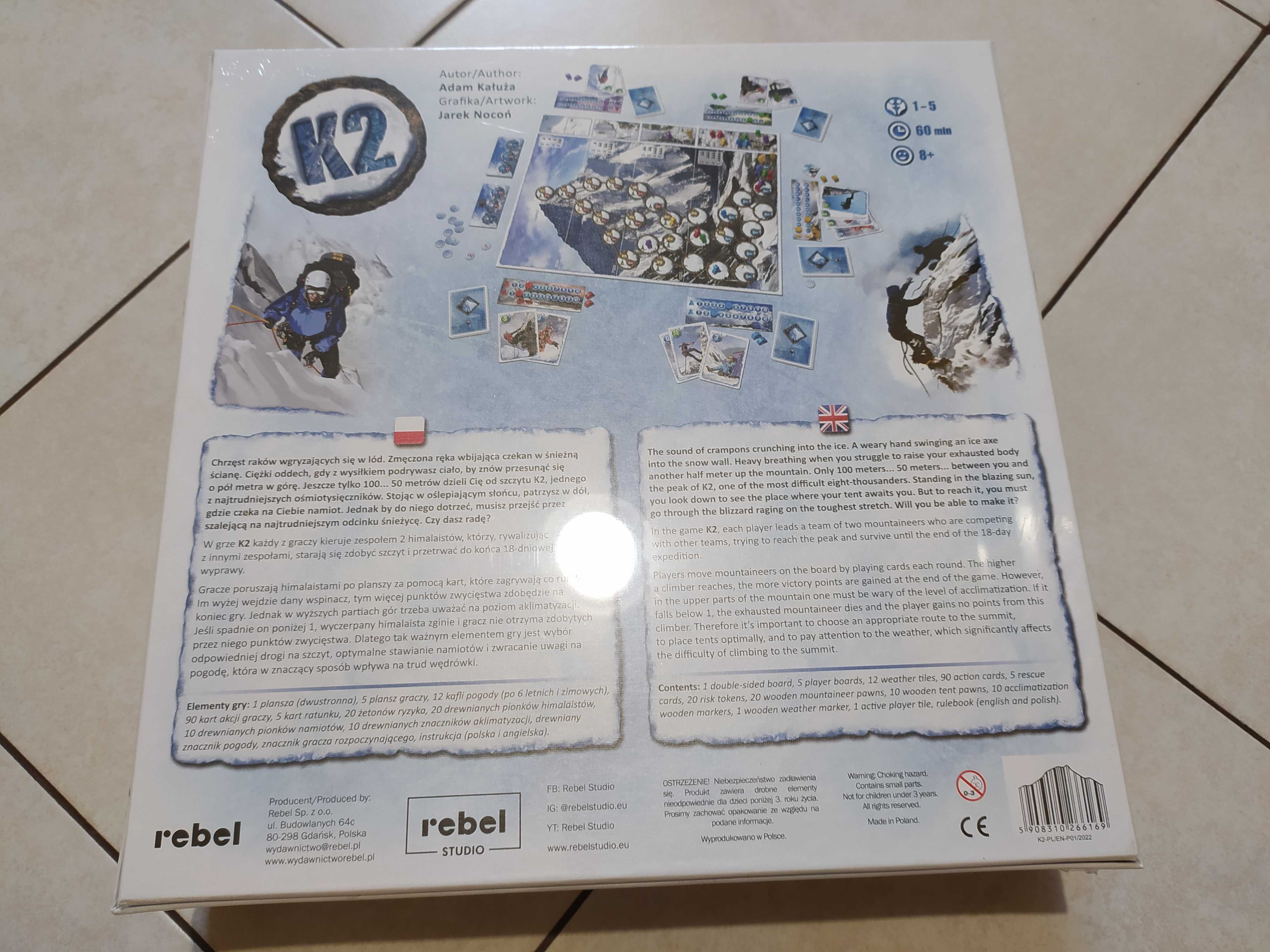 K2 gra planszowa autorstwa Adama Kałuży (NOWA W FOLII)