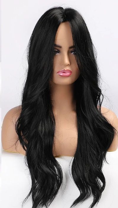 -50% Fryzura długa zawsze modna Czerń Peruka Naturalny Wygląd OD RĘKI