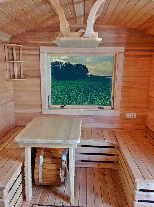 Domek imprezowo-zdrowotny. Sauna parowa i balia.
