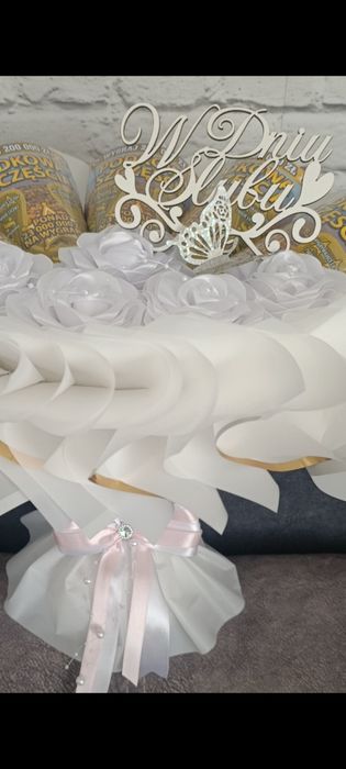 Bukiety ze zdrapkami  na ślub urodziny słodyczami