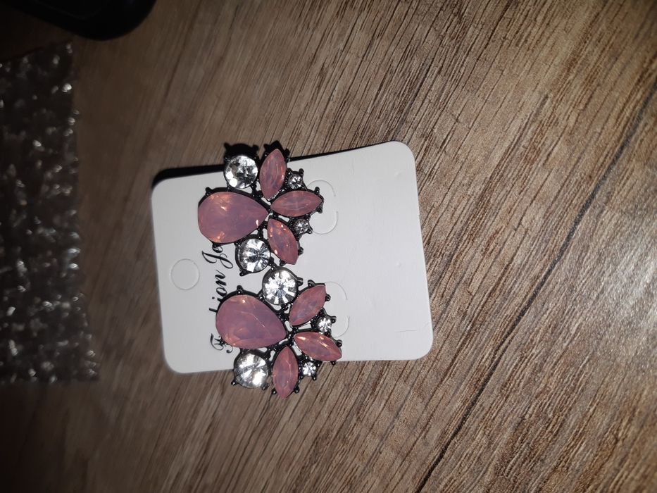 Brincos flor Pedra Rosa