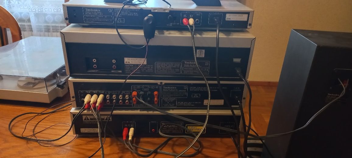 Technics, panasonic gramofon, wierza, kolumny cd