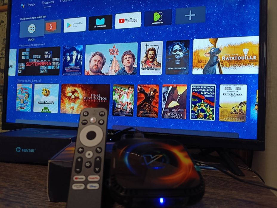 Приставка Новинка 8ядер 4/32 Андроид14 голосовой пульт Vontar H728 сма