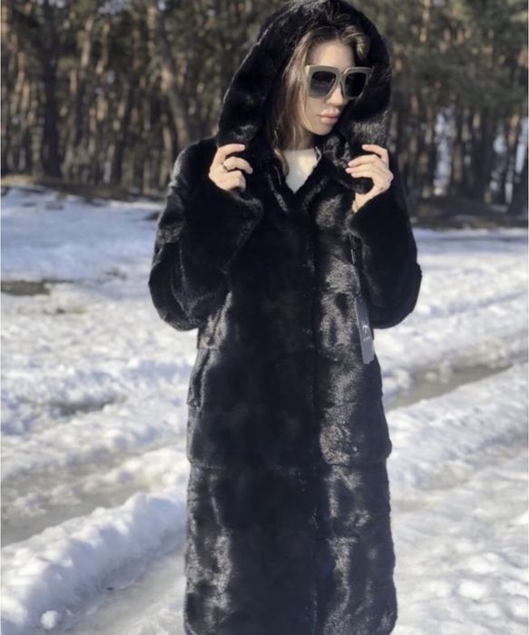 Шуба норкова 100см трансформер капюшон
