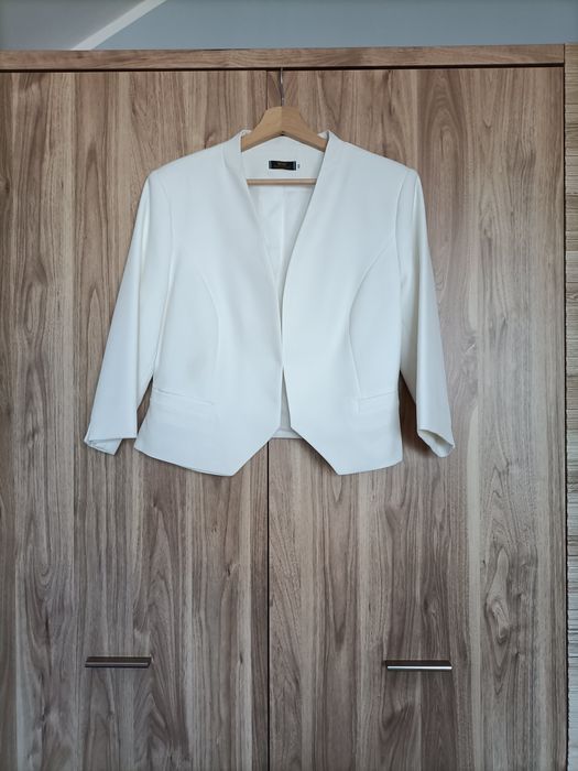 Kremowa marynarka żakiet damski 46