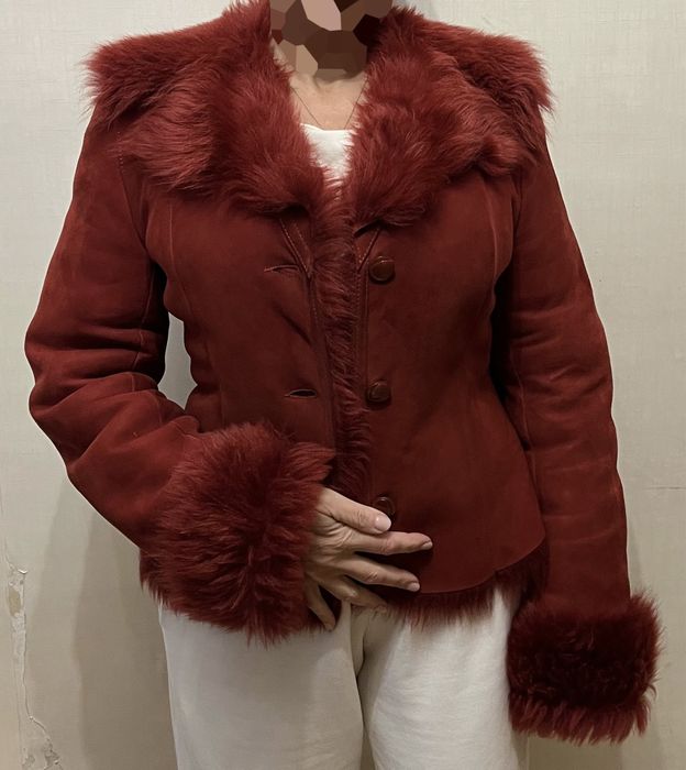 Женская дубленка из натурального меха ламы