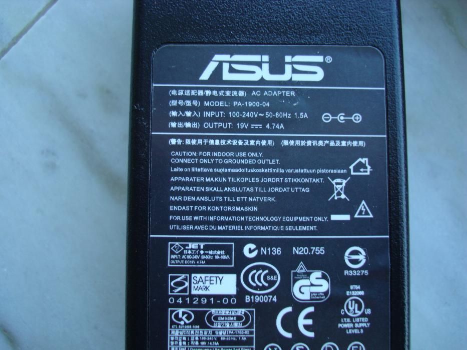 Carregador Asus 1900-04 Original