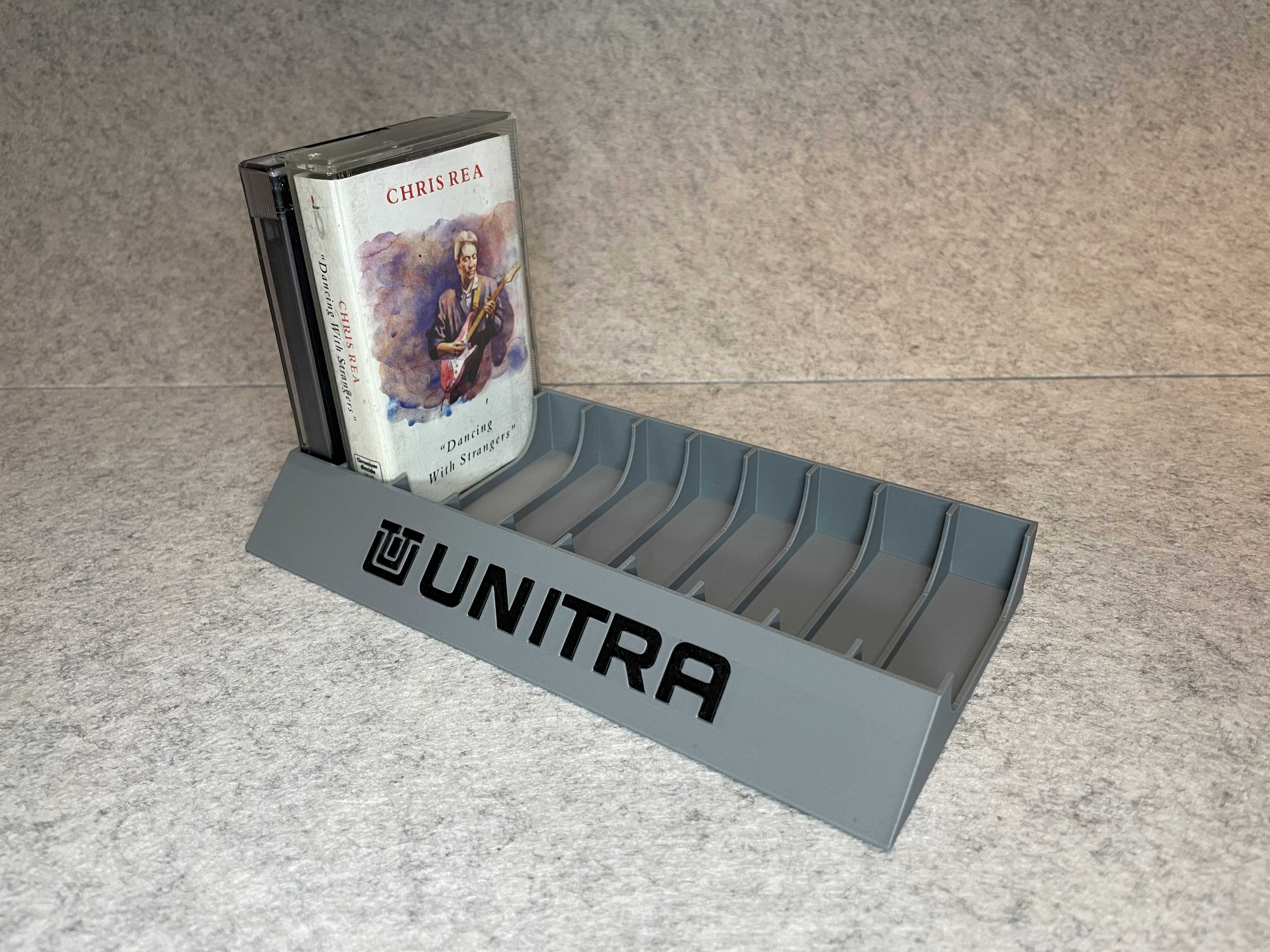 Stojak podstawka na 10 kaset magnetofonowych Unitra szara