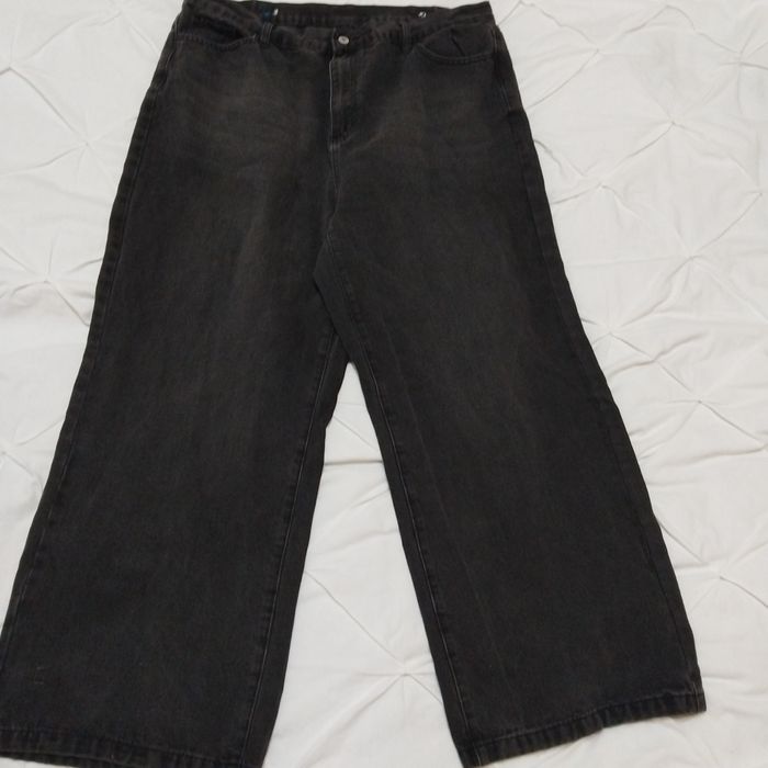 Широкі джинси темно сірого кольору розмір розмір ХХЛ