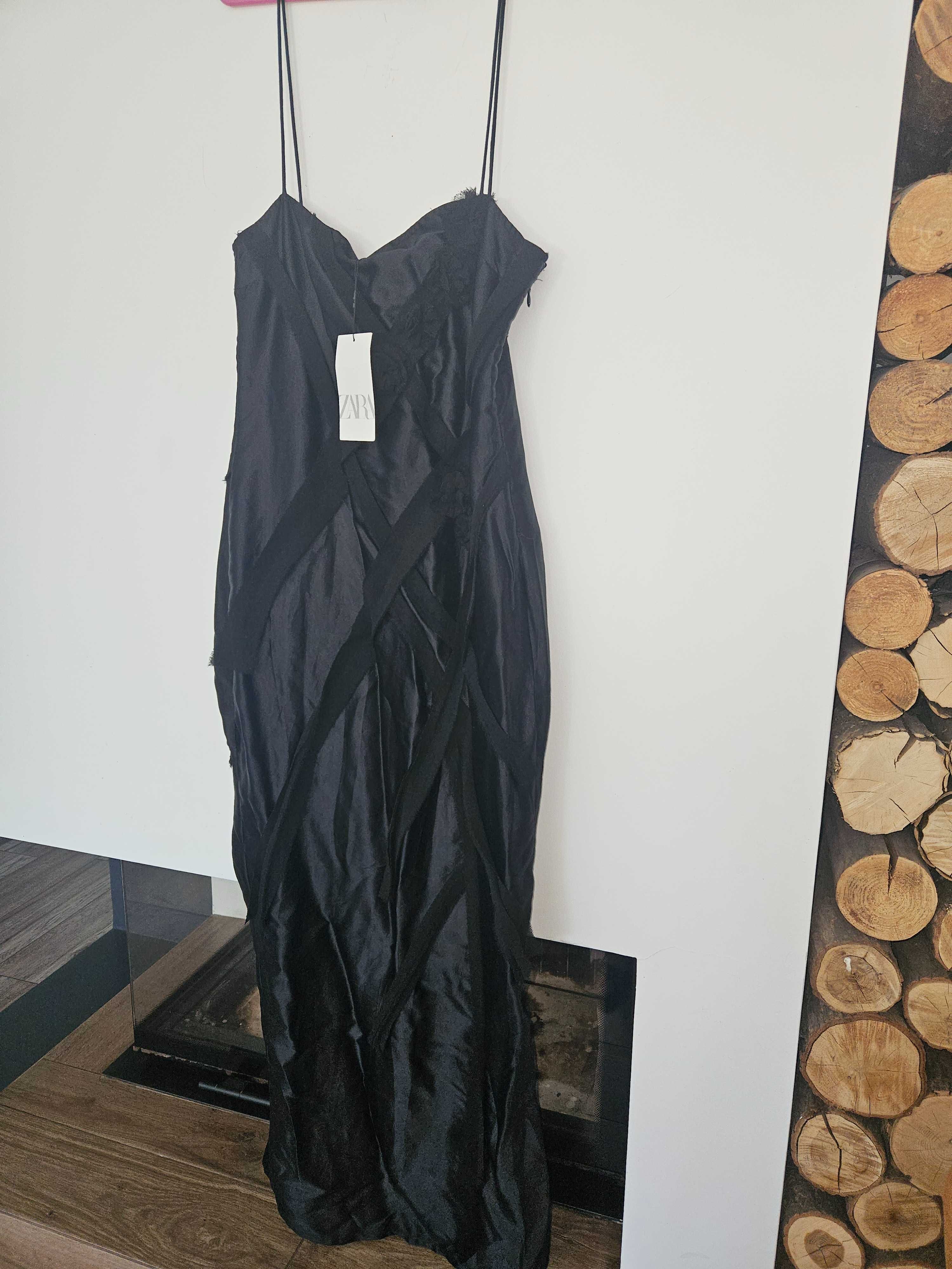 Sukienka satynowa Zara nowa L 40 42