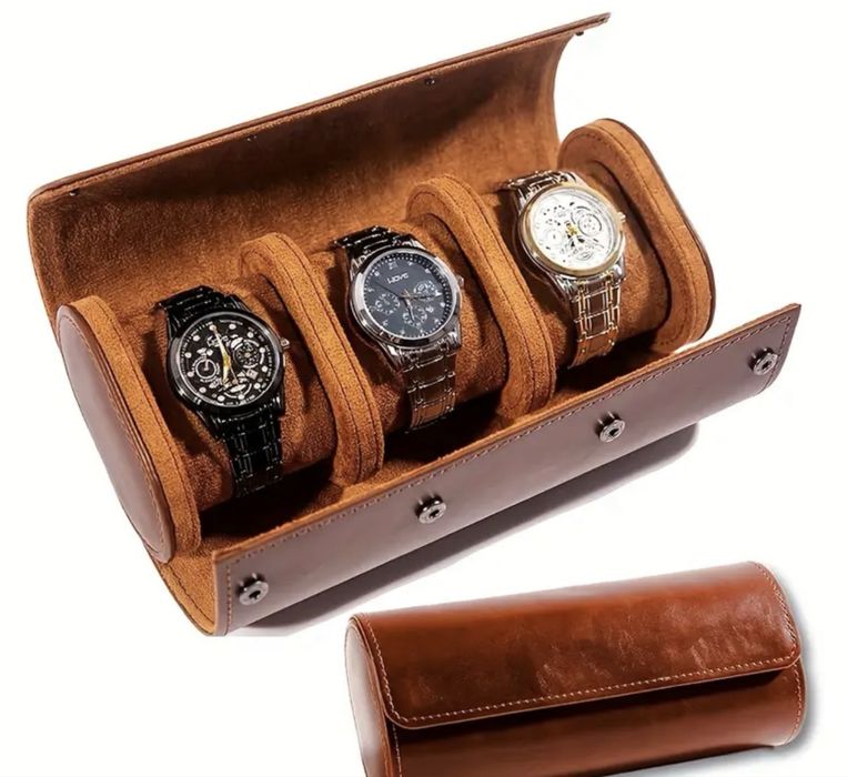 Estojo de Relógios em Couro