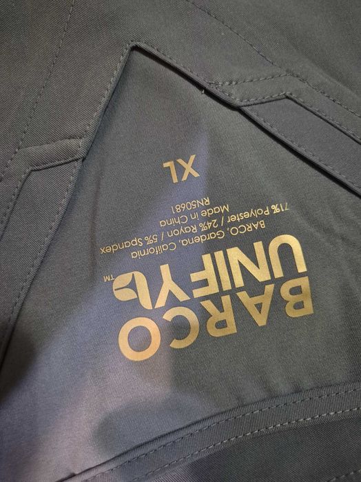 Śliczny błękit uniform z wiskozą premium USA XL nasze XXL pielęgniarka