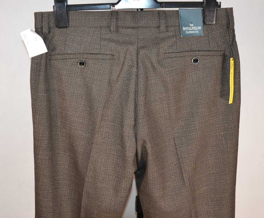 SPITALFIELDS Clothing Co Nowe Eleganckie Spodnie Męskie 34R Wizytowe