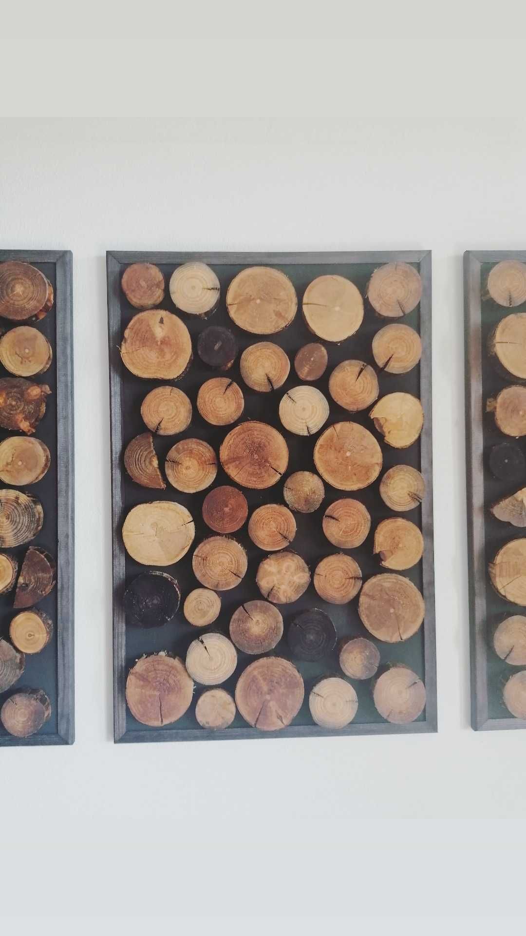 Obraz z plastrów drewna tryptyk wysyłka dekoracja drewniana