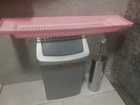 Plastikowa łazienkowa półka na wannę 69 cm używana różowa