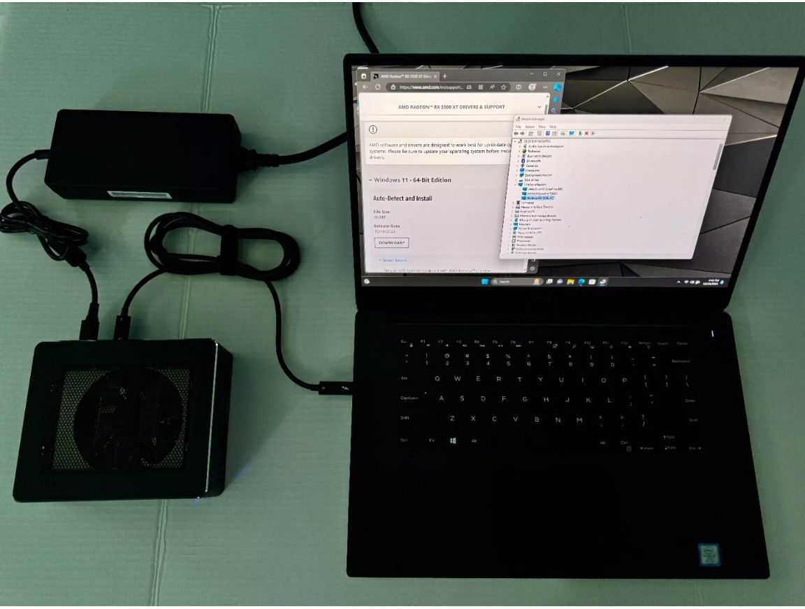 Зовнішня відеокарта для ноутбука з портом Thunderbolt 3.
