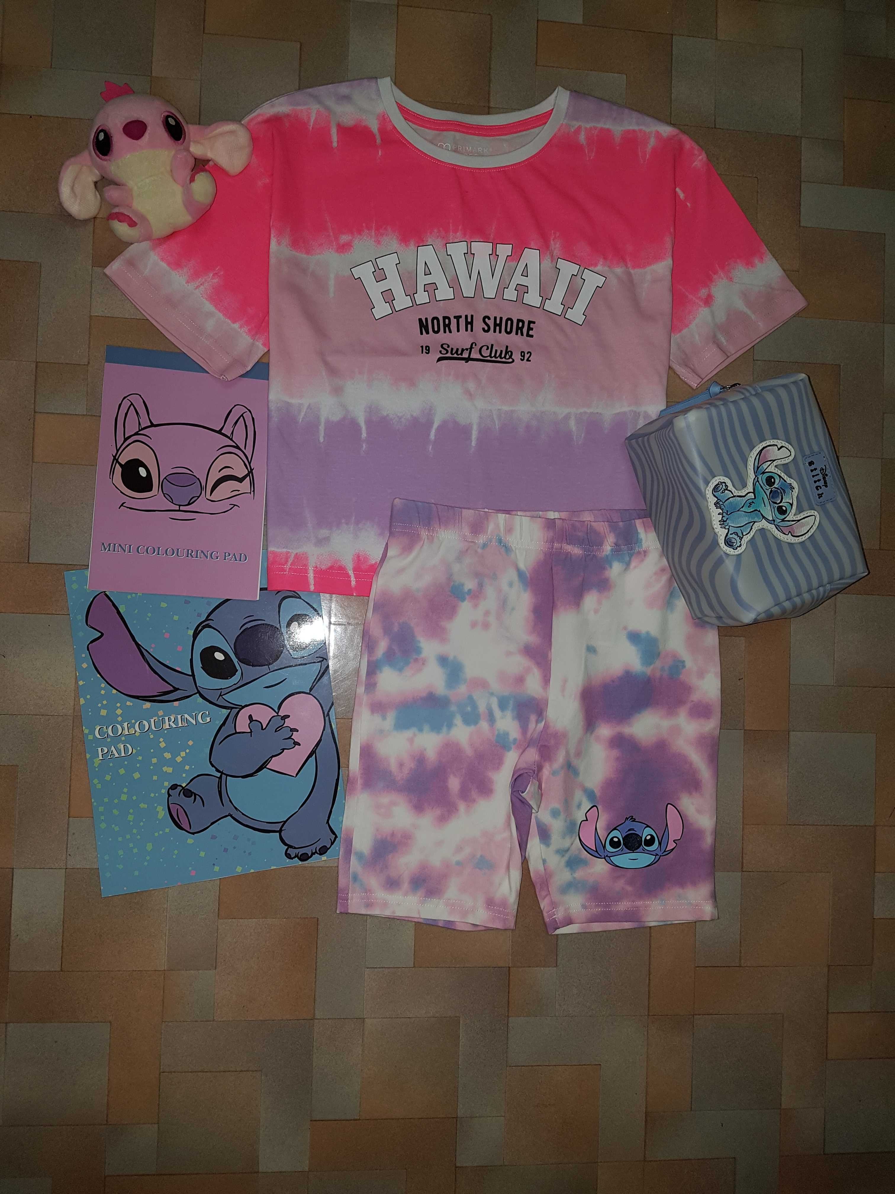 Яркая пижама тай-дай, комплект Disney Стич, Stitch 10-12 лет+ маска