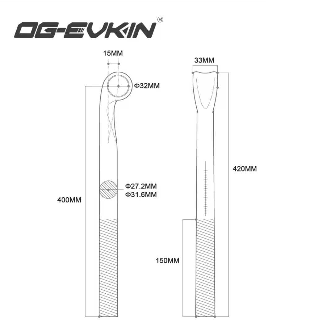 NOWA sztyca rowerowa carbonowa karbonowa 31.6mm 400mm długość