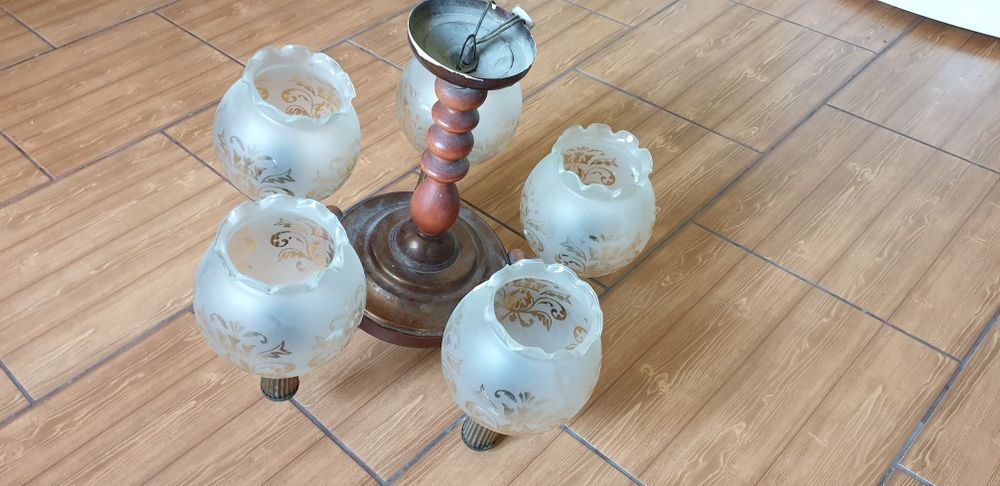 Żyrandol sufitowy vintage kule szklo