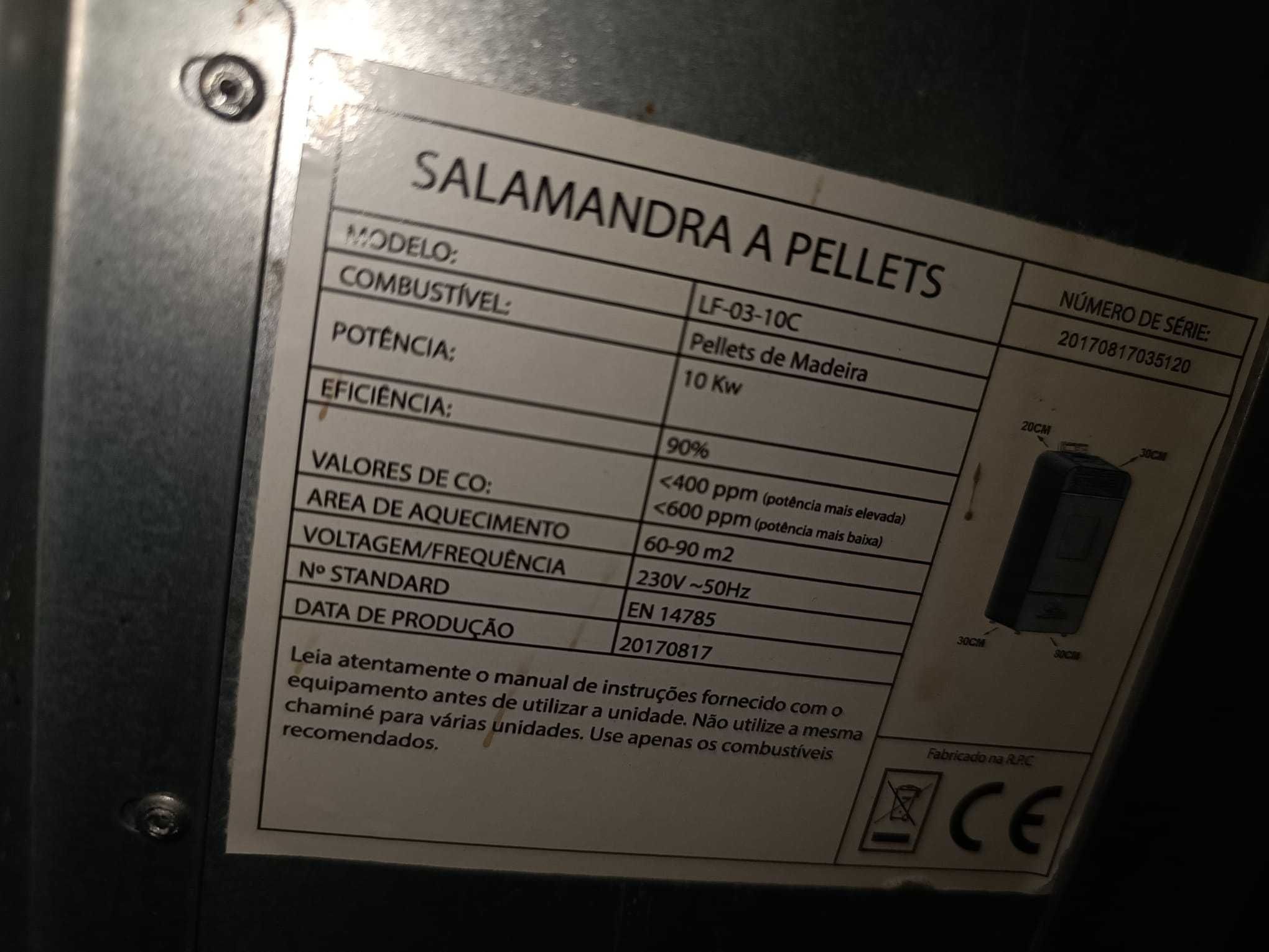 Salamandra a pellets de 10kw
 10kw