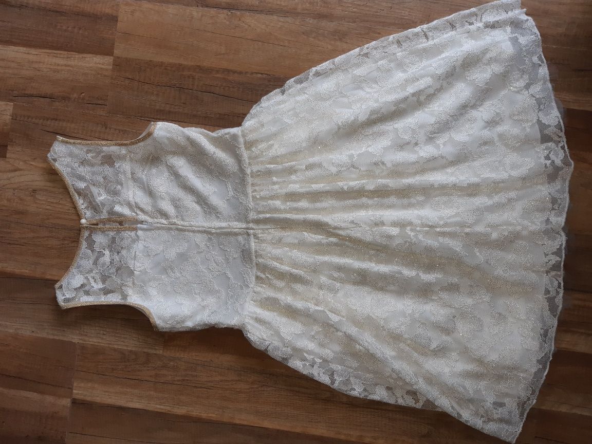 Sukienka koronkowa biała 158 wesele komunia tiulowa na bal