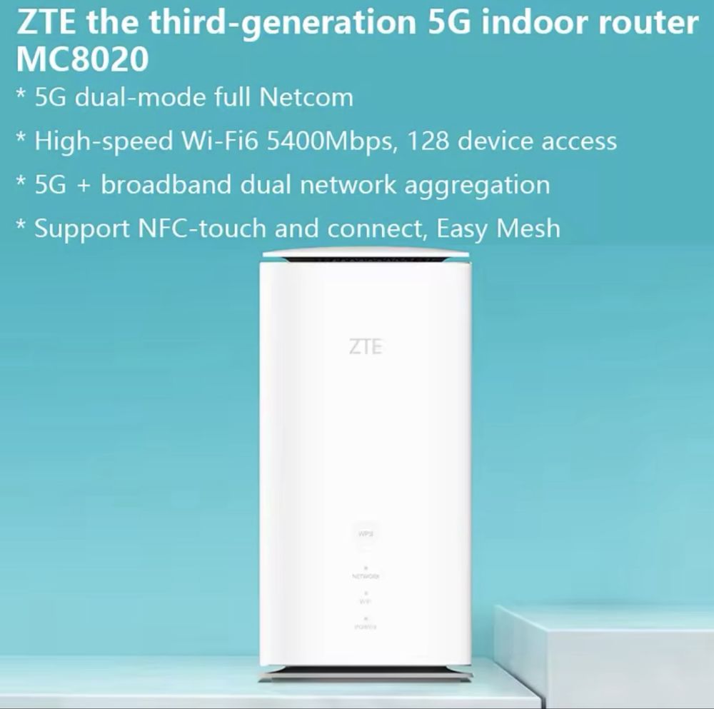Роутер ZTE MC8020 Wi-Fi 6 з підтримкою (5G/4G LTE) краще ніж MC888 Pro