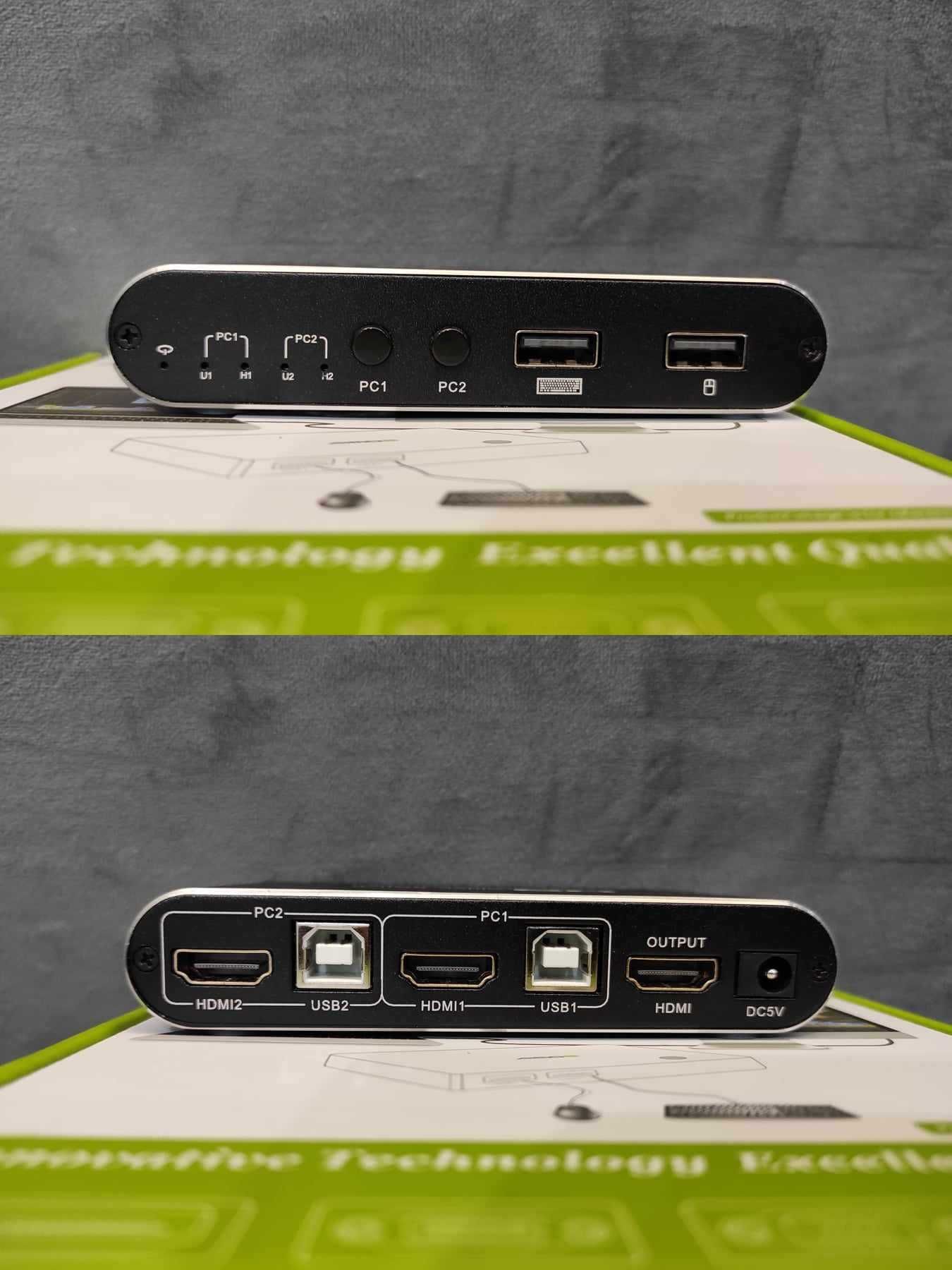 Przełącznik KVM HDMI, przełącznik USB 2 w 1 AIMOS model: AM-KVM201-YT