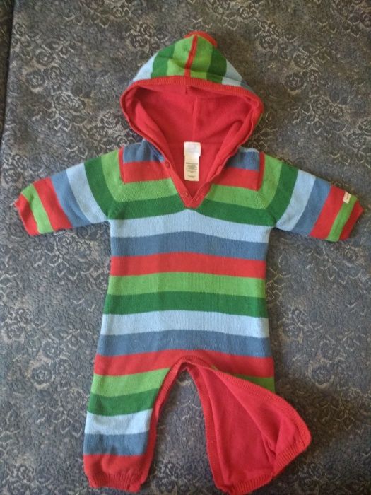 Флисовая поддева комбинезон 9 мес